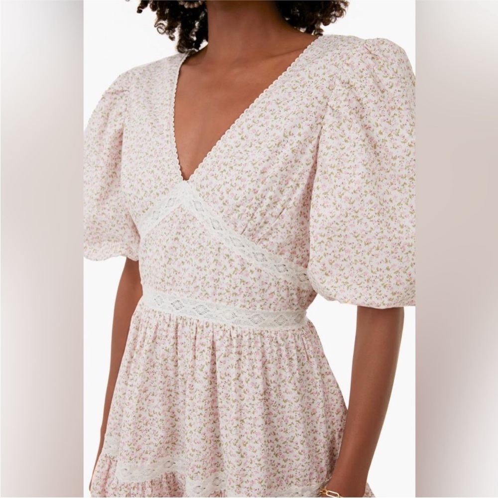 Chic Floral Puff Sleeve Mini Dress